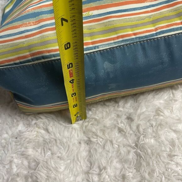 Coach  Fabric  Nautical Striped pastel Multicolor shoulder bag leather straps - Picture 9 of 13